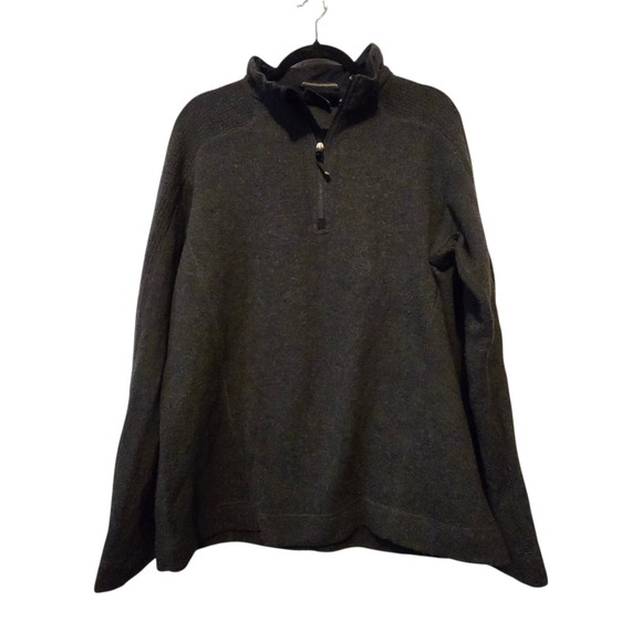 Mountain Hardwear Other - Mountain Hardwear Wool Blend Pullover Sweater Men LG Heather Black Zip Outdoor